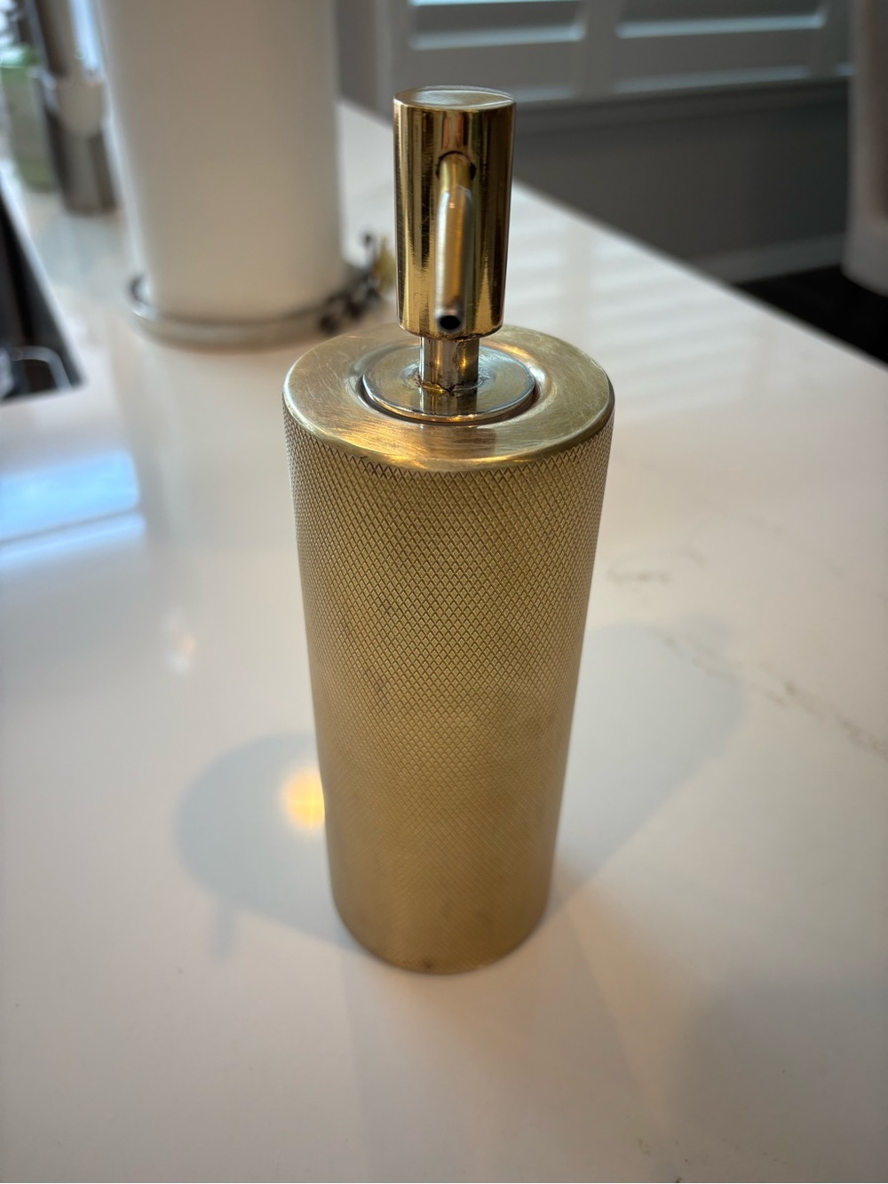 Restoration Hardware Gold Textured Metal Soap Pump